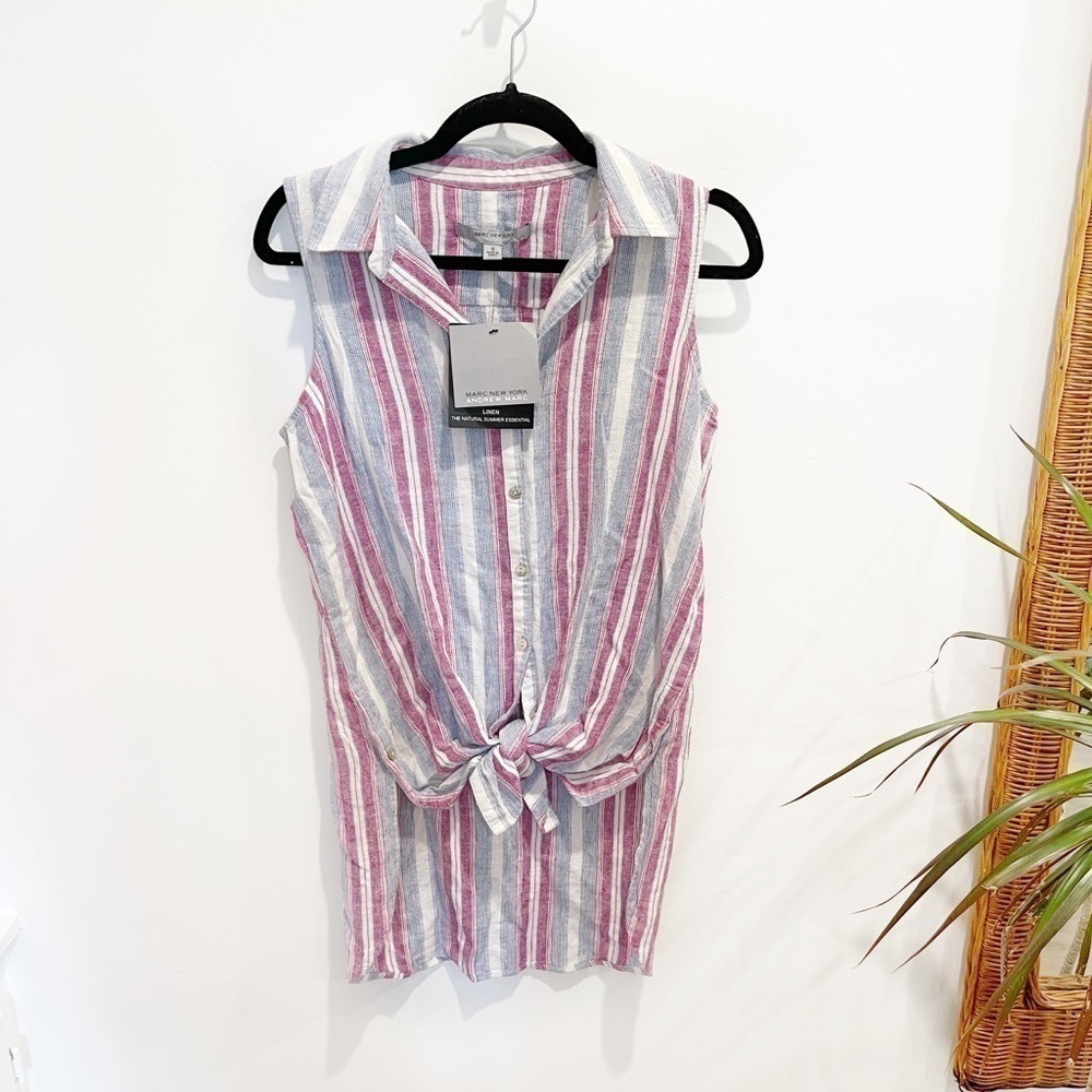 Marc New York Linen Button Tank - S